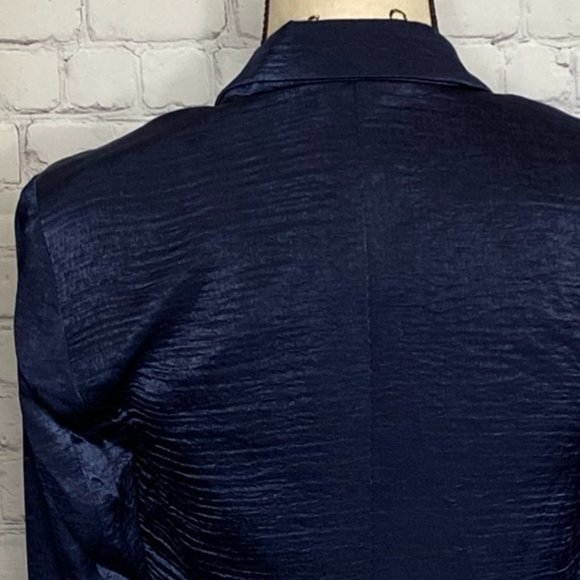 Capulet Navy Blue Satin Boyfriend Blazer NWT Sz M - Picture 3 of 12